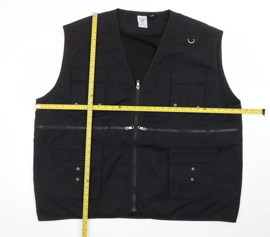OF 55 Mens Black 3XL Utility Waistcoat With Multiple Pockets