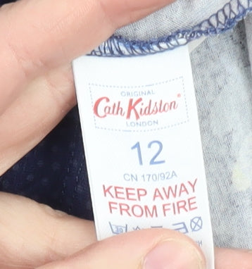 Cath Kidston Womens Blue Floral A-Line Jersey Dress Size 12