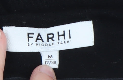 Farhi by Nicole Farhi Womens Black Roll Neck Jersey Top Size M 12