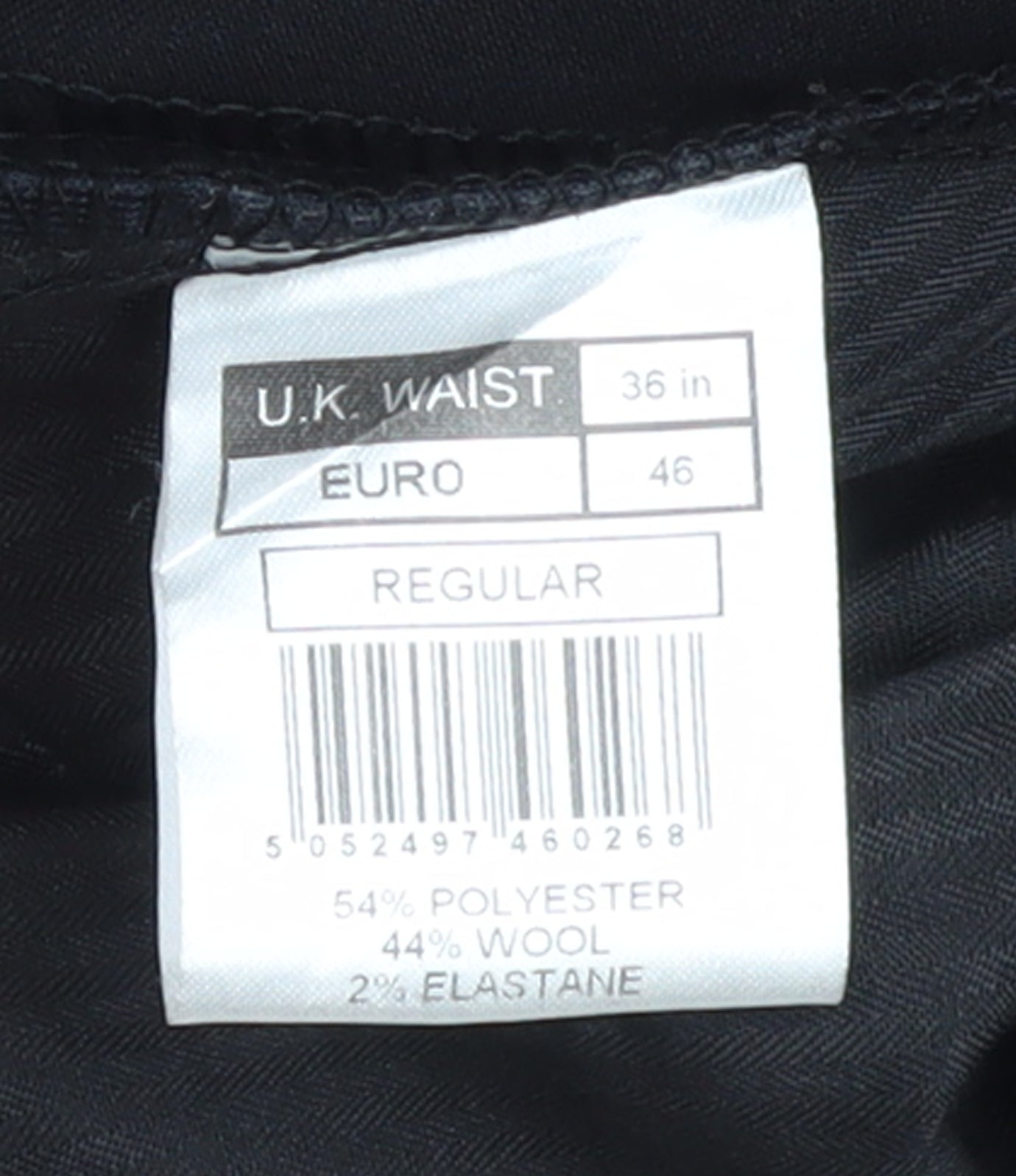 Jeff Banks Men's Black Regular Fit Wool Blend Dress Trousers 36in