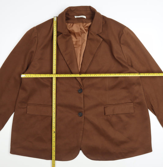 Grace Karin Womens Brown 2XL Classic Two-Button Blazer Jacket
