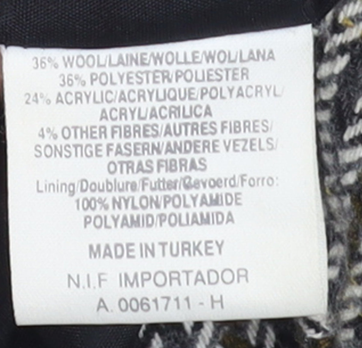 Additional view of Dorothy Perkins Women Grey Houndstooth Wool Blend Double-Breasted Blazer UK 12