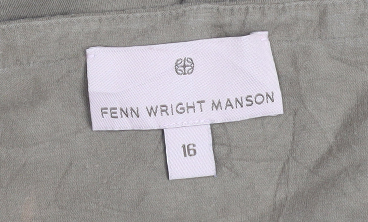 Fenn Wright Manson Women's Brown Short Sleeve Square Neck Tunic Blouse Size 16