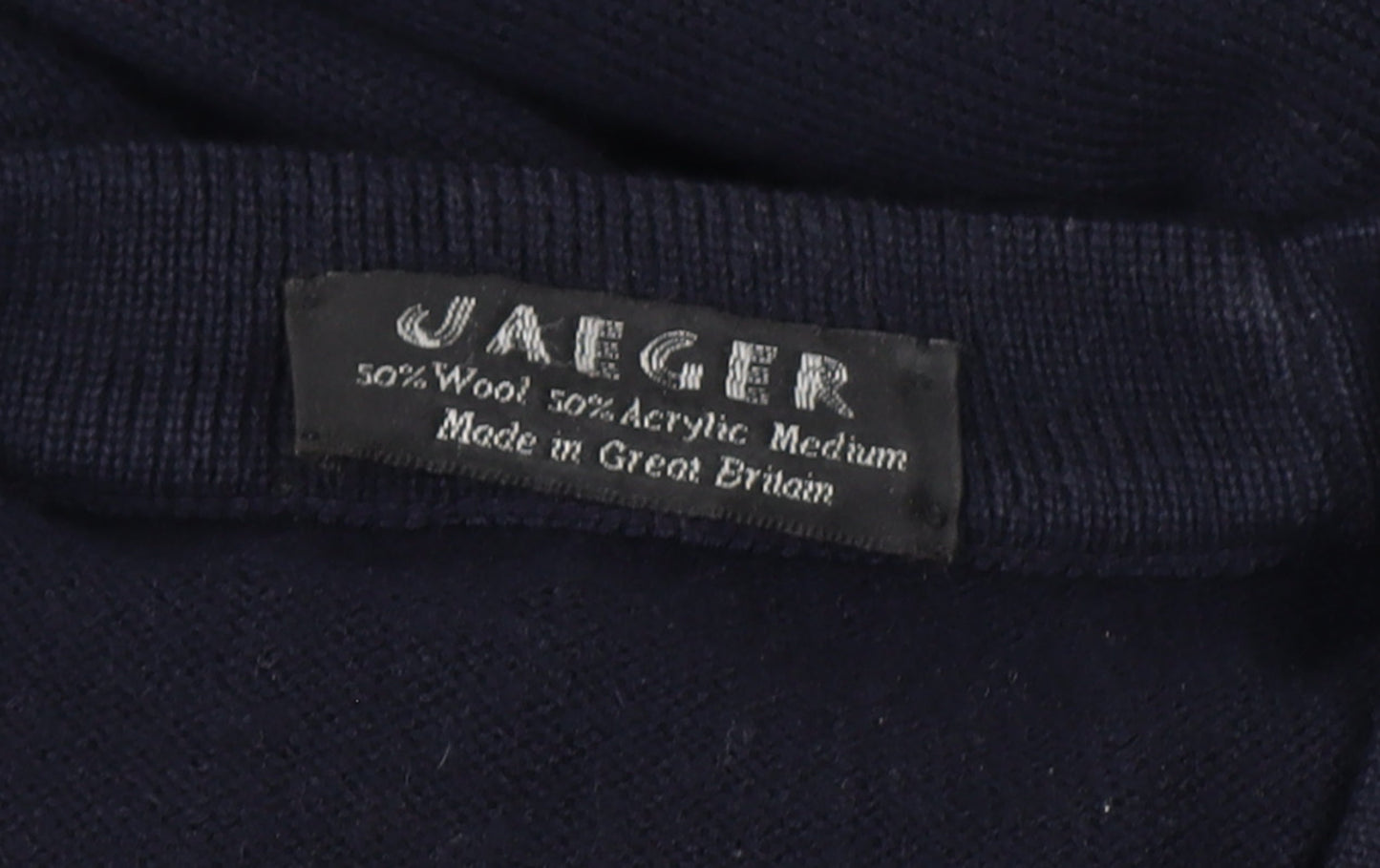 Additional view of Jaeger Men's Blue Wool Blend Crew Neck jumper Medium