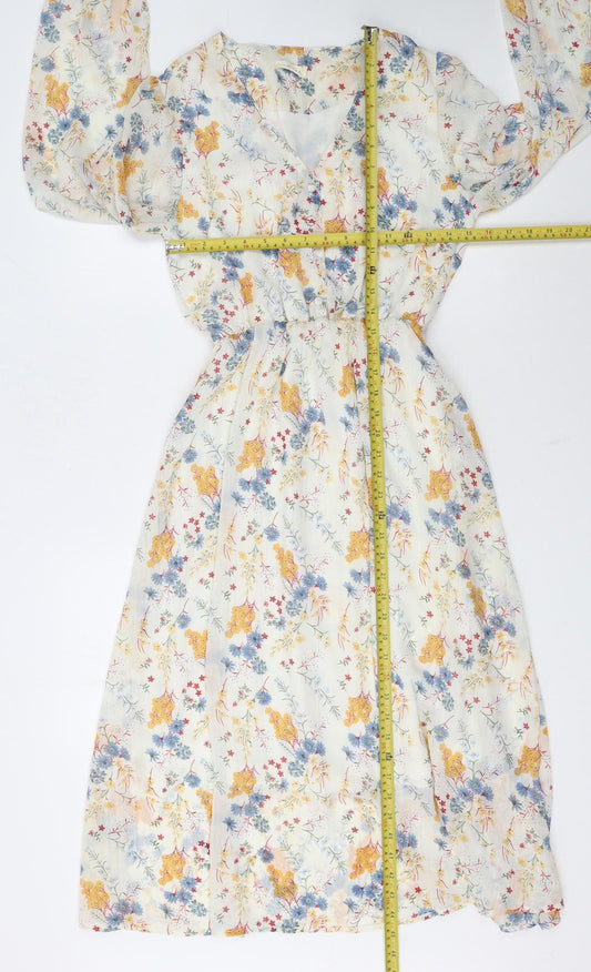 Artlove Women's Multicoloured Floral Midi A-Line Dress Size S