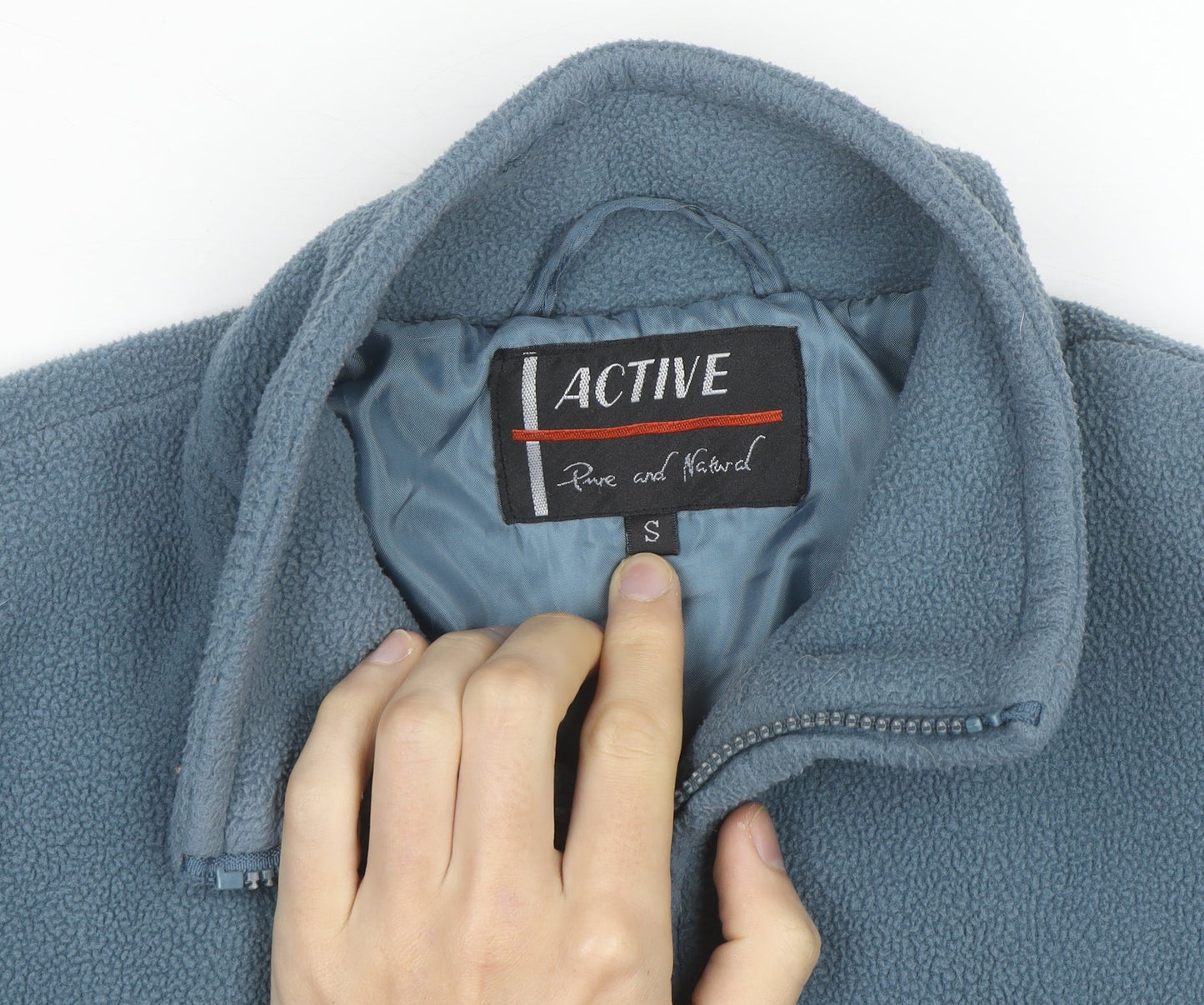 Active Pure and Natural Men's Blue Fleece Full Zip Jacket Size S