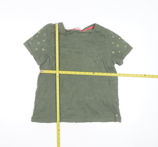 Joules Unisex Adults Green Cotton Star Embroidered Short Sleeve T-Shirt L