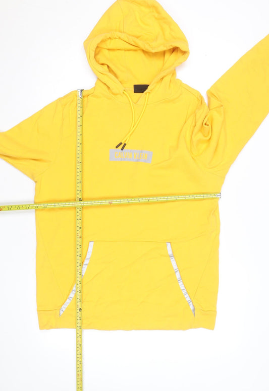 Calvin Klein Men’s Yellow Pullover Hoodie Size L Regular Fit