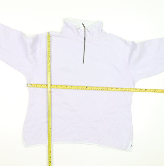 Crew Clothing Women Lilac 1/2 Zip Cotton Pullover Sweatshirt Size 12