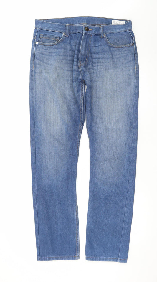 Additional front view of Denim Co. Men's Blue Straight Leg Jeans W34 L34