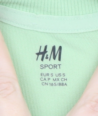H&M Sport Women Green Slim Fit 1/2 Zip Activewear Jacket Size S