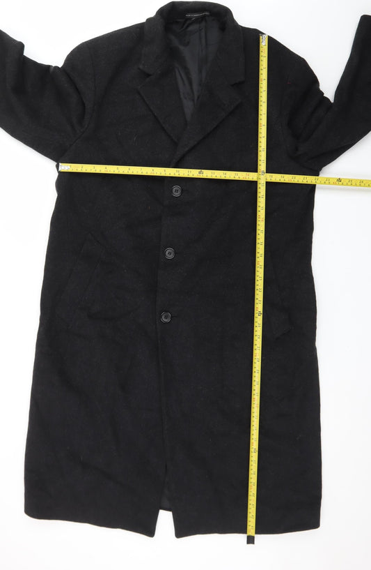 Alfani Men's Black Wool Overcoat 42R Classic Formal Long Coat