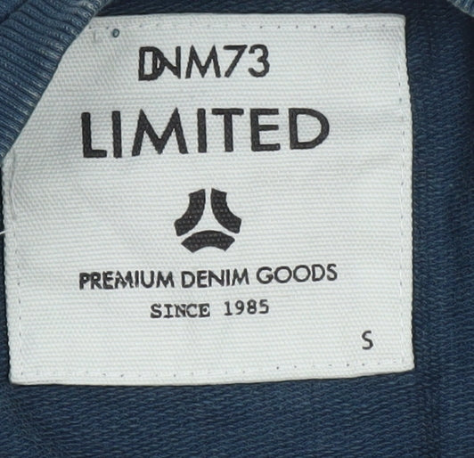DNM73 LIMITED Men's Blue Small Crew Neck Long Sleeve T-Shirt