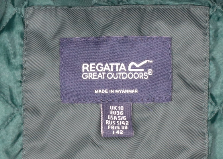 Regatta Great Outdoors Women's Green Hooded Parka Coat Size 10 Waterproof