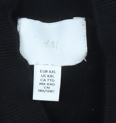 H&M Women’s Black White Striped Mock Neck Long Sleeve Jumper Size 18