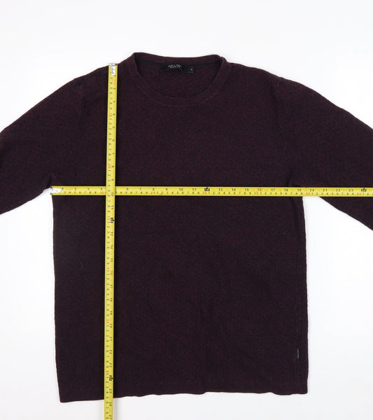 Jack & Jones Men’s Purple Cotton Crew Neck Jumper Size L