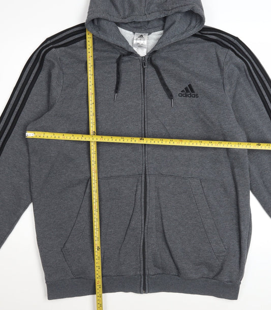 Adidas Men’s Grey Full Zip Hoodie XL Sportswear