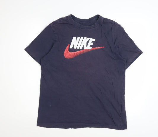 Nike Men's Blue Graphic Logo Sports T-Shirt Size M