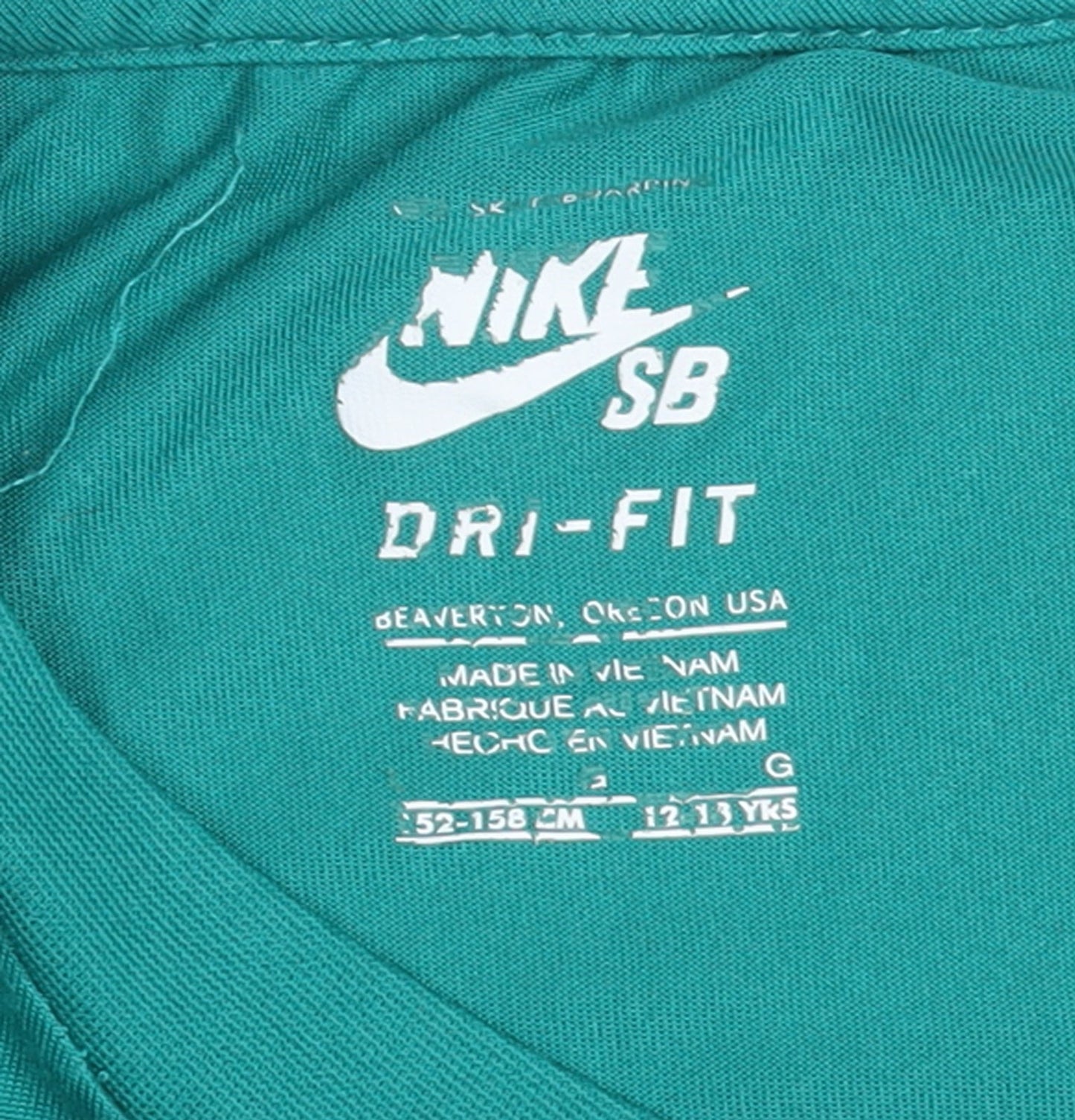 Nike Boys Green Black Dri-FIT SB T-Shirt 12-13 Years Activewear Top