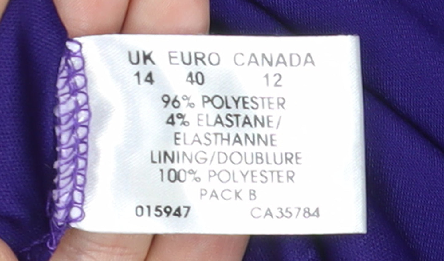 Precis Women Purple Size 14 Sleeveless Sheath Knee Length Dress