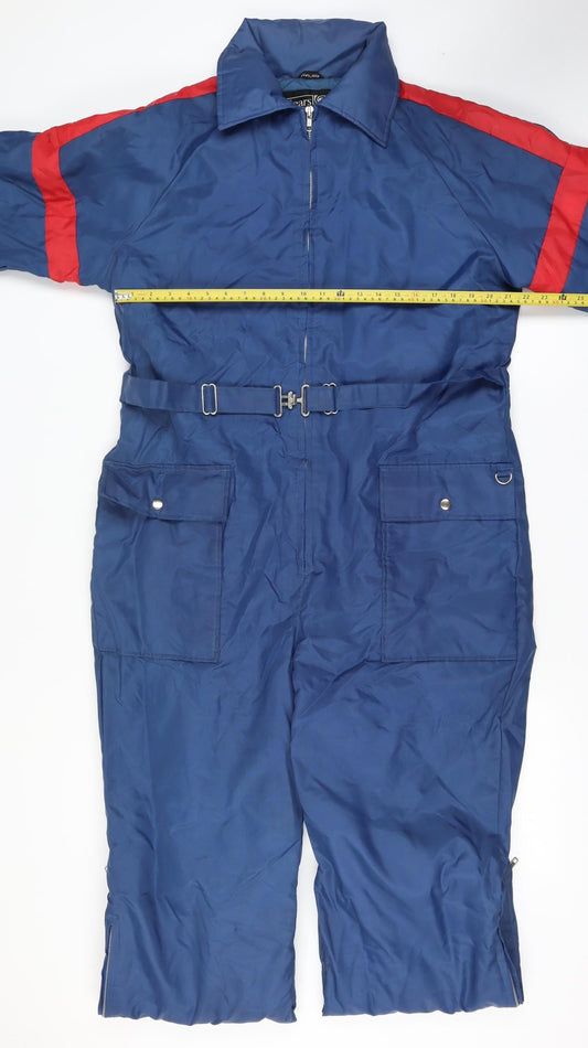 Sears Men's Blue M Insulated Nylon Belted Winter Snow Pants