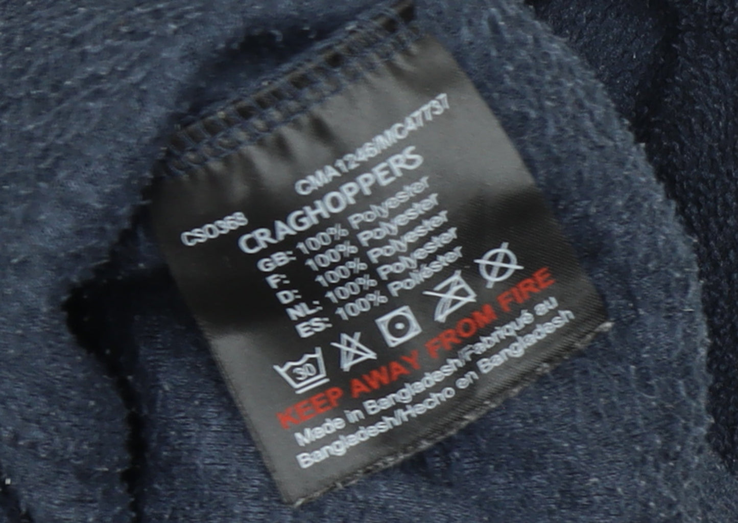 Craghoppers Mens Blue Fleece 1/2 Zip Pullover Sweatshirt M