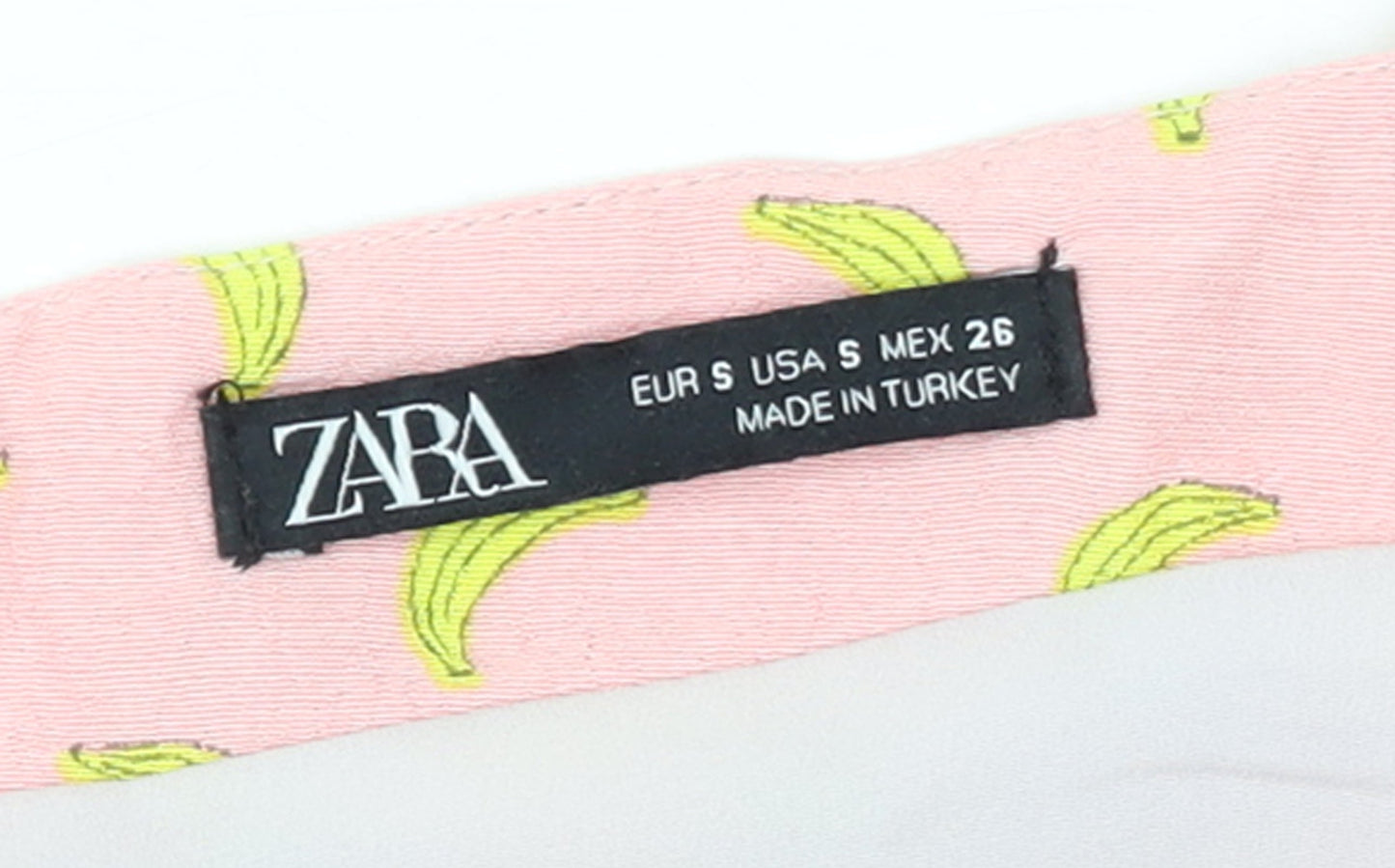 ZARA Women's Pink Banana Print Cotton Playsuit Size S