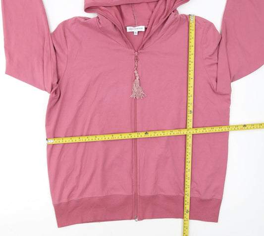 Gray & Osbourn Women Pink Full Zip Hoodie Size 20 Cotton Blend