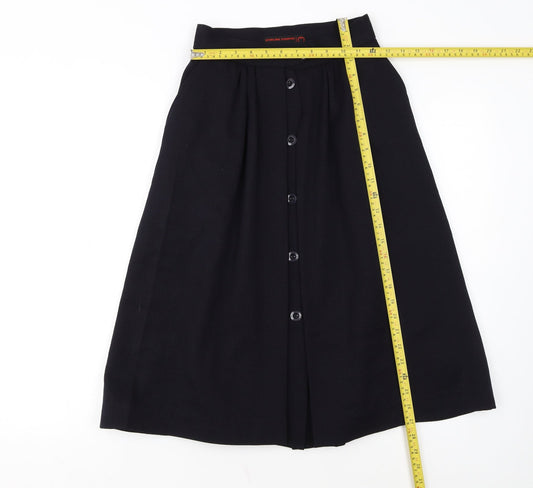 Stirling Cooper Women’s Black Wool A-Line Midi Skirt Size S Vintage