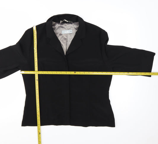 Wallis Womens Black Size 16 3/4 Sleeve Tailored Suit Jacket