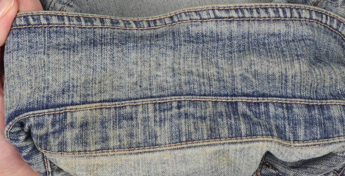 Moto Womens Blue Denim Basic Jacket Size 8