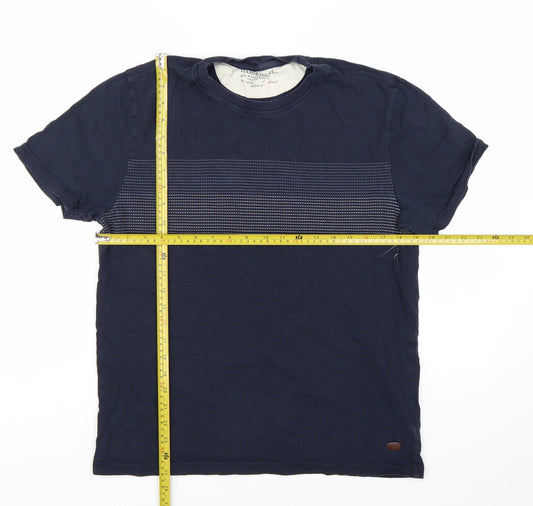 Hammond & Co Men's Navy Blue Cotton Crew Neck T-Shirt Medium