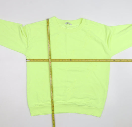 Next Women’s Neon Yellow Cotton Pullover Sweatshirt Size 14