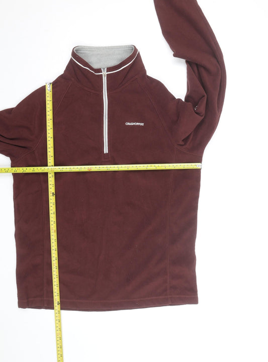 Craghoppers Men Brown Fleece 1/2 Zip Pullover Sweatshirt L