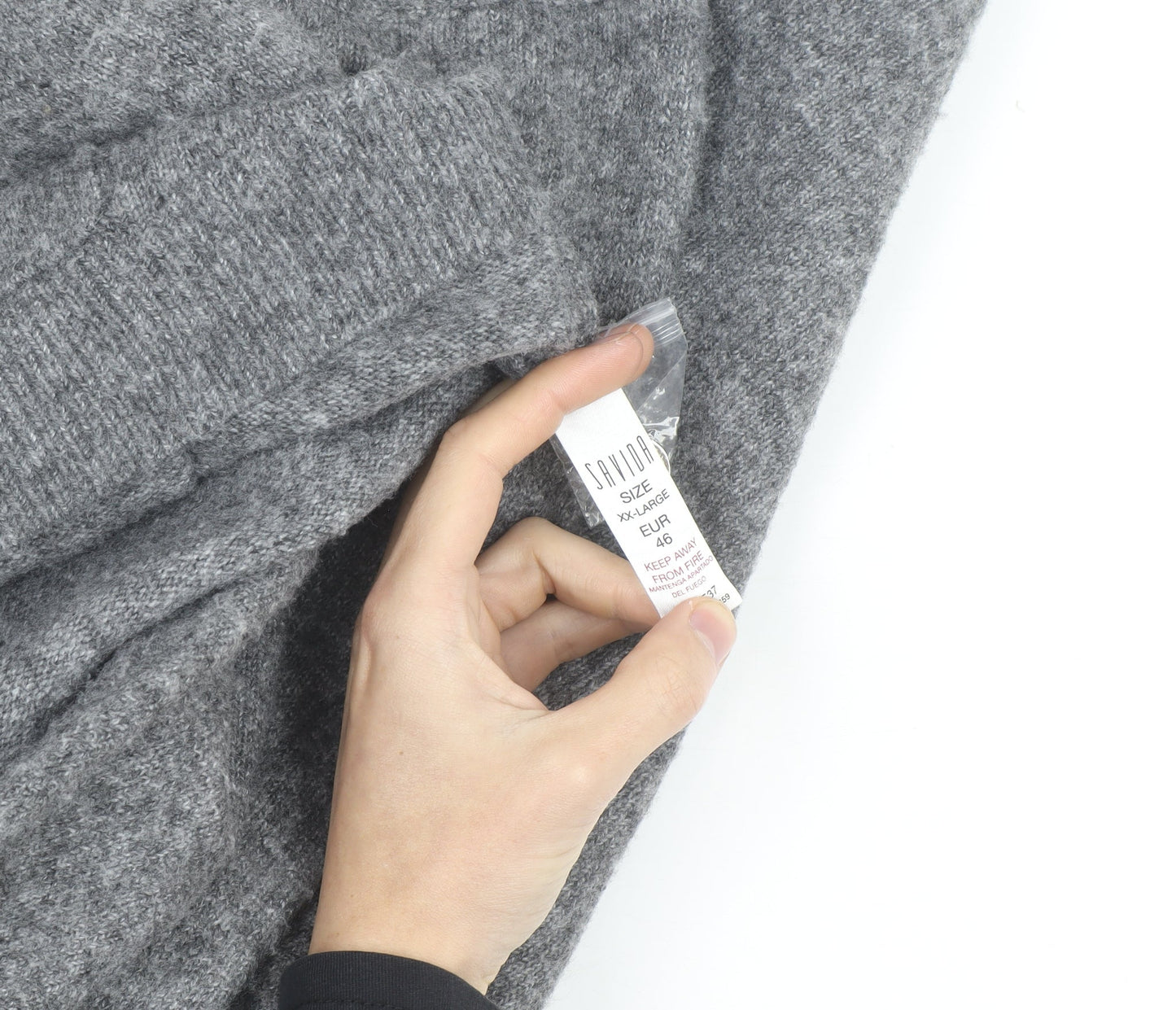 Savior Women's Grey Wool Blend V-Neck Button Cardigan XL