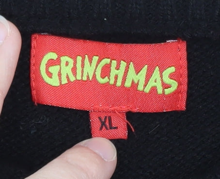 Grinchmas Men's Black XL Christmas Grinch Pullover Jumper