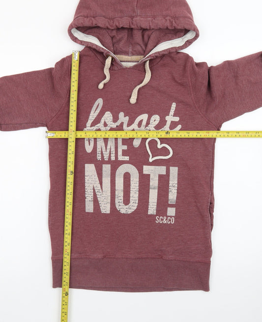 SoulCal & Co Women's Burgundy Hoodie Size 8 Forget Me Not Print