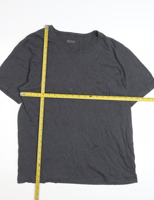 Hugo Boss Men's Charcoal Crew Neck Cotton T-Shirt XL Classic Fit