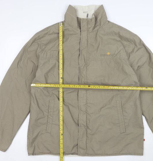 Carry Men’s Beige 2XL Basic Jacket Full Zip Collared Outerwear