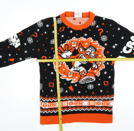 Crash Bandicoot Men's Black Christmas Jumper Size S Pullover Knit