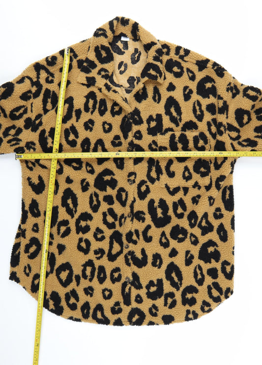 Next Girls Brown Leopard Print Fleece Shirt Jacket 16 Years