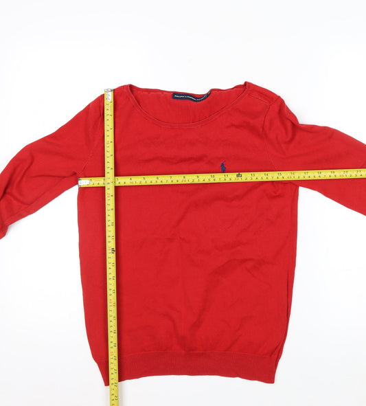 Ralph Lauren Men’s Red Cotton Crew Neck Jumper Size M