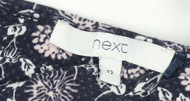 Next Women's Blue Floral Fit & Flare Dress Size 12