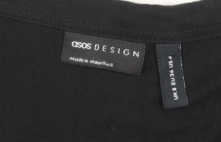 Additional view of ASOS DESIGN Women’s Black Cotton Shirt Dress, size UK 8, Long Sleeve