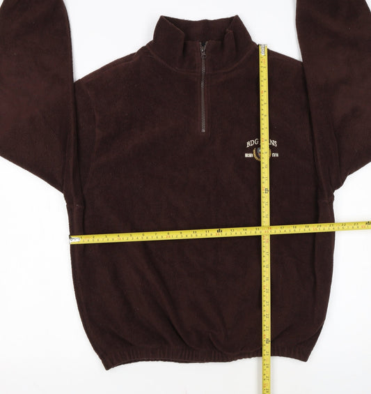 BDG Jeans Urban Outfitters Brown Fleece 1/4 Zip Sweatshirt Small Womens
