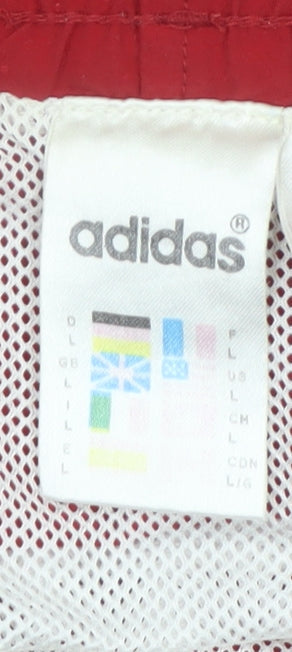 Additional view of Adidas Men's Red Swim Shorts, size L, Quick Dry Polyester