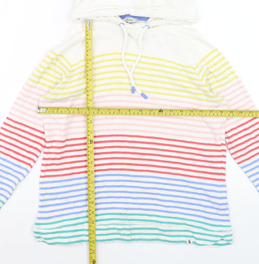 Joules Women Multicoloured Stripe Pullover Hoodie Size 18 Cotton