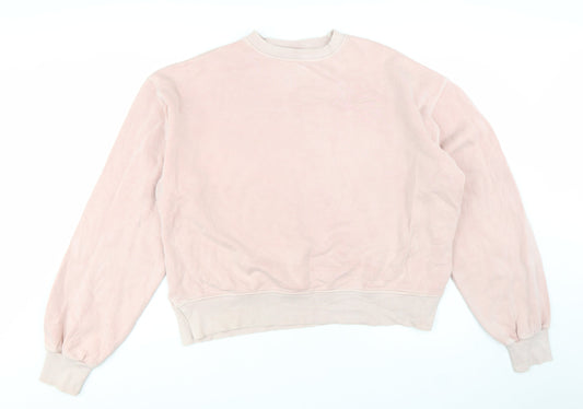 Reebok Womens Pink Crew Neck Pullover Sweatshirt Size M 12-14