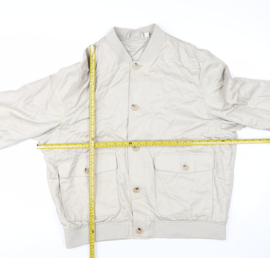 Marks and Spencer Men’s Beige Cotton Bomber Jacket XL