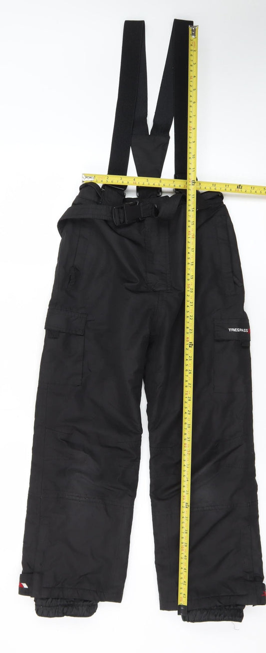 Trespass Boys Black Waterproof Snow Pants 7 Years Ski Taped Seams Trousers